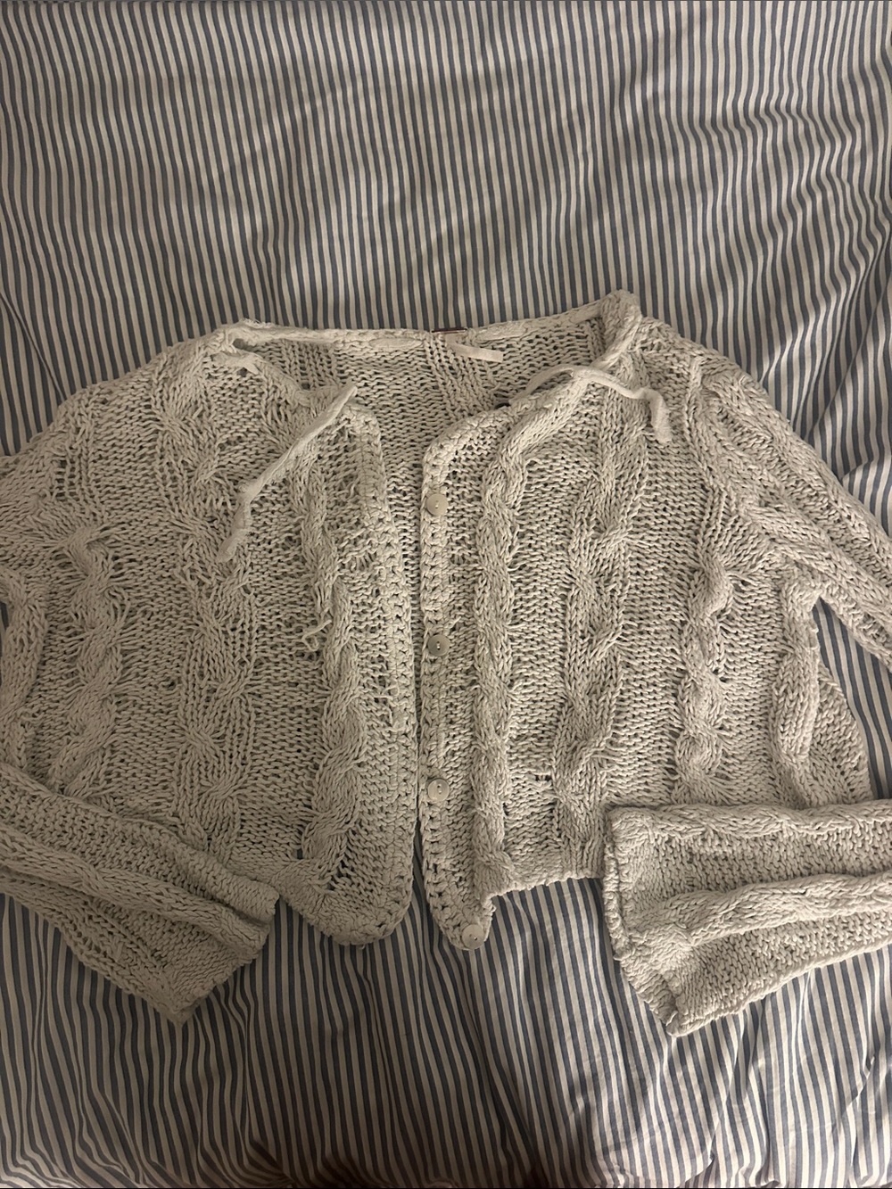 White free people knit cardigan